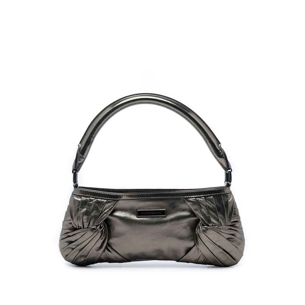 Pre-Loved Burberry Metallic Leather Sling Knot Shoulder Bag